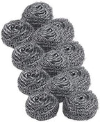 Superio Stainless Steel Scourers Steel Wool Scrubber Pad Used for Dishes, Pots, Pans, Grill, Stoves, and Ovens, Easy scouring for Tough Kitchen Cleaning (12) by Superio