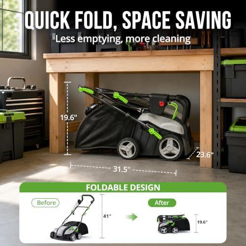 16" Artificial Grass Sweeper 15 Amp Artificial Turf Vacuum with Brush - Image 6