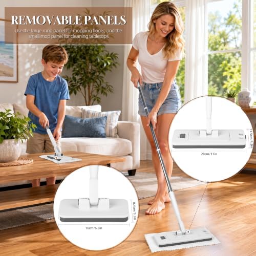 2-in-1 Microfiber Flat Mop, Hands Free Floor Mops for Cleaning - Image 2