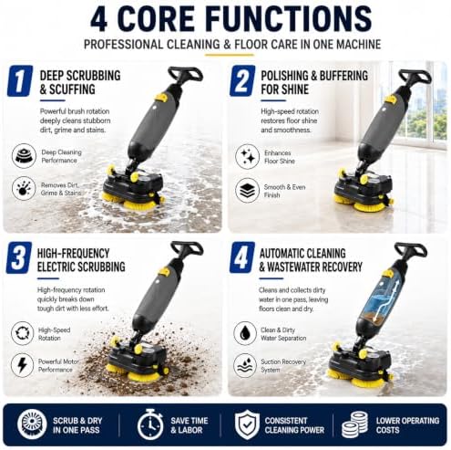 Cordless Electric Floor Scrubber, Commercial Power Scrubber Machine - Image 6