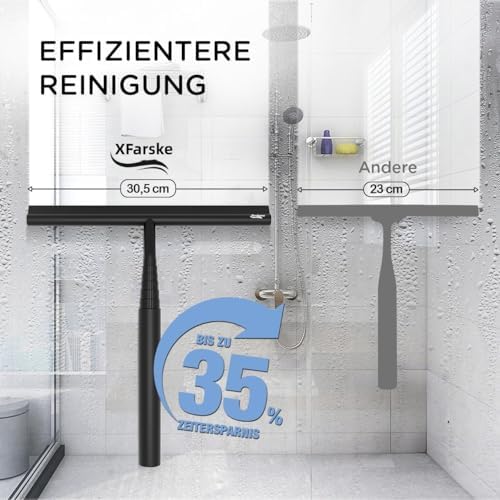 Extendable Shower Squeegee for Glass Doors, Shower Cubicle Squeegee Shower Wiper Window Cleaner Squeegee Shower Silicone, Squeegee Shower with 23.5-97 cm Telescopic Rod - Image 5