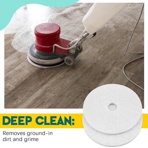 Teenyyou 2 Pcs 20" White Floor Buffer Pads for Machine - Image 6