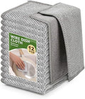 12PK Multipurpose Wire Dishcloth, Double-Side Mesh Scrubbing Cloth(Grey) by WYDZKJ