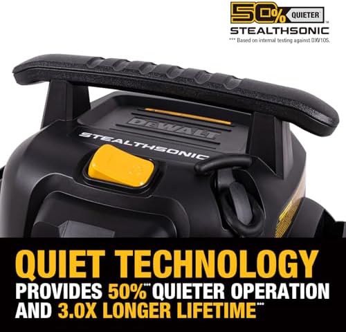 DEWALT 10 Gal Stealthsonic Shop Vacuum Wet and Dry, 5 Peak HP Heavy-Duty Stainless Steel Shop Vac, Ultra-Quiet with Complete Accessory Kit & 6 Dust Bags - Ideal for Job Sites, Workshops & Garages - Image 6