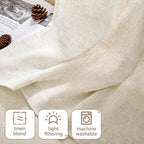 jinchan Rustic Linen Rod Pocket Tier Curtains, 26x20, 2 Panels, Natural - Image 7