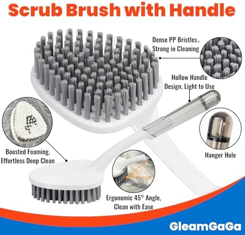 3 Pack Shower Brush for Cleaning, Heavy-Duty Scrub Brush Set for Bathroom - Image 4