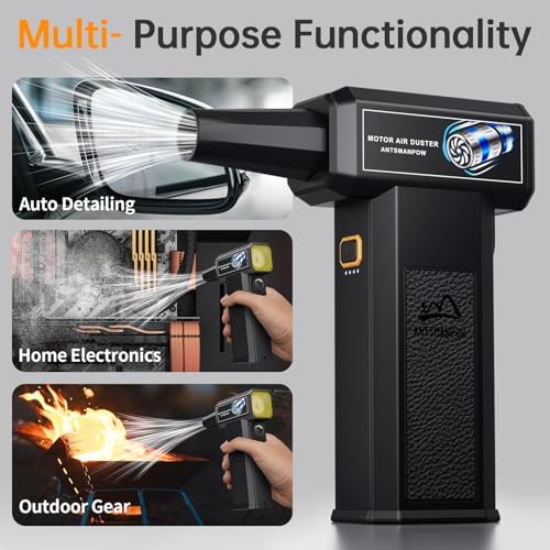 Electric Air Duster 150000RPM - Cordless Compressed Air Duster with Stepless Adjustable, Brushless Motor Blower for Computer Keyboard, Car, Home - Image 6