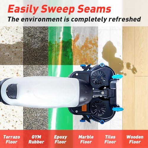 Battery Powered Walk Behind Mini Automatic Floor Scrubber Machine, Compact & Portable & Cordless, 17” Cleaning Width – Ideal for Small Commercial Spaces, Offices, Retail & More White - Image 6