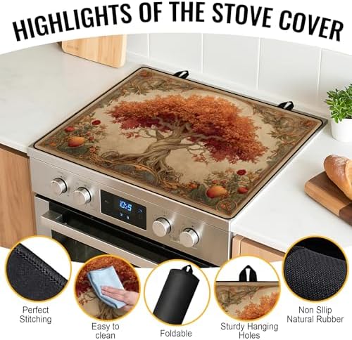 NYZE Tree of Life Silicone Stove Top Cover, Electric Glass 28"x20" - Image 2