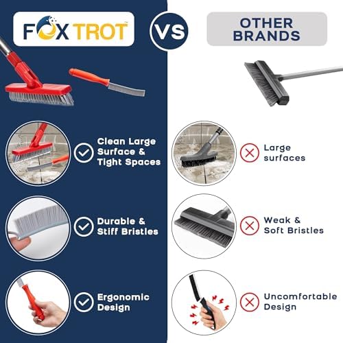 Foxtrot Living Grout Brush with Long Handle and Crevice Cleaning Brush Set - Image 5