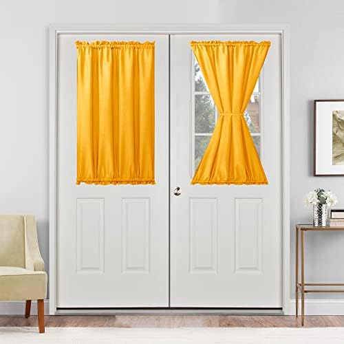 Hiasan French Door Curtains Privacy, Golden Orange, 24W x 40L, 1 Panel by Hiasan