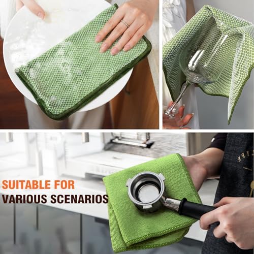 KinHwa Dish Cloths for Washing Dishes with Scrub Side, Microfiber Dish Rags - Image 6