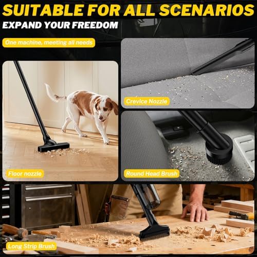 Cordless Vacuum Cleaner for Dewalt 20V Battery, 6 in 1 Handheld Electric Vacuum Cleaner with HEPA Filter and LED Light, 46 CFM Portable Hand Vacuum for Floor, Carpet, Car (Battery Not Included) - Image 7