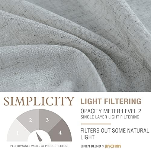 jinchan Lien Tier Curtains and Valances, 26x24, 3 Panels, Grey - Image 5