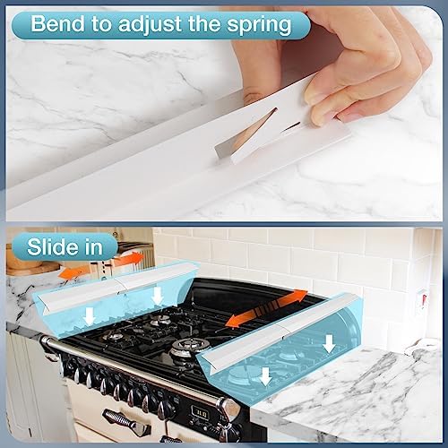 16.5"-33" Stove Gap Covers Stainless Steel 2PCS, Stove Gap Filler, White - Image 4
