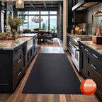 RESILIA Black Plastic Floor Runner - Embossed Wide Rib Waterproof Vinyl, Heavy Duty Protector Mat for Indoor Hardwood, Hard Floors, Garage, Entryway, Kitchen, & Outdoor Use, 15" x 48", Made in USA - Image 2