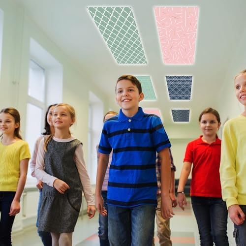 8pcs Classroom Fluorescent Magnetic Light Covers,2x4 FT Geometric - Image 6