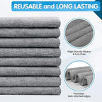 FIXSMITH Grey Microfiber Cleaning Cloth -Pack of 8, Highly Absorbent Cleaning Rags, 16"X12" All Purpose Cleaning Towels for Housekeeping, Kitchen, Car, Lint Free and Reusable Microfiber Towels - Image 2