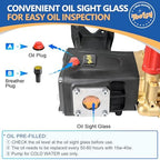 TOOLCY 1" Shaft Pressure Washer Pump 4300 PSI with Adjustment Unloader - Image 6