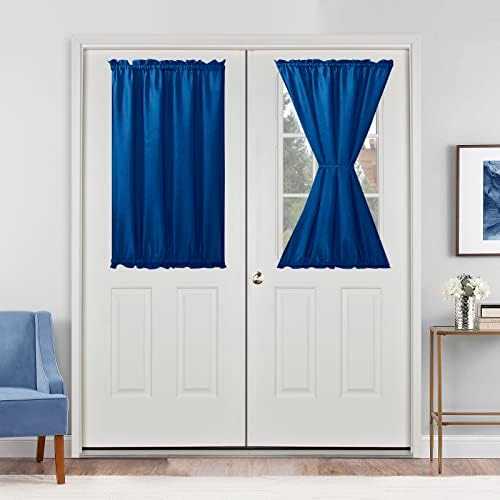 Hiasan French Door Curtains Privacy, Royal Blue, 24W x 40L, 1 Panel by Hiasan