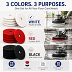 22 Inch Floor Pad Variety Pack, White Red Black, 15 Count - Image 3