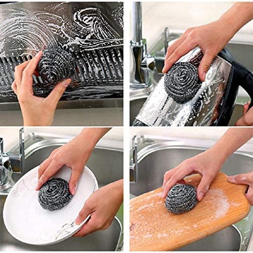 12 Pack Stainless Steel Scrubber, Steel Wool Scrubber,Scouring Pads,Metal Kitchen Scrubbers for Dishes,Metal Sponge,Steel Wool Scrubber for Cleaning Sinks Kitchen Dishes Ovens Pots Pans - Image 6