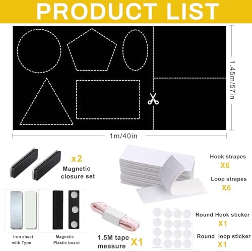 100% Blackout Window Cover Curtains for Bedroom 57x40Inch,No Drill,DIY Cut Portable Removable Black out Shades Blinds Cover for Baby Nursery,RV,Media Room,Hook&Loop Tape Straps Stickers,Magnetic Clips - Image 2