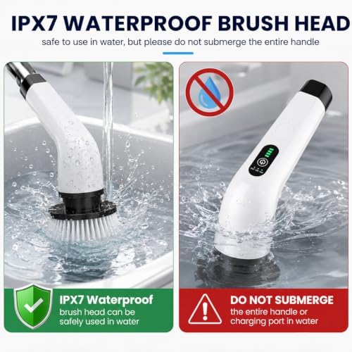 Electric Spin Scrubber, 3-Speed Shower Scrubber with 3 Adjustable Lengths - Image 6