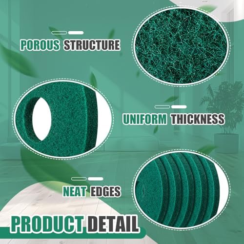 Teenyyou 10 Pcs 12" Cleaning Orbiter Pads Commercial Floor Buffer Pads Hardwood Floor Maintenance Scrubber Polisher Cleaning and Stripping for Orbiter Machine (Green) - Image 4