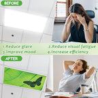 6 Pcs Fluorescent Light Covers with 60 Magnets Decorative for Classroom Ceiling Lights 4 x 2 Feet Magnetic Light Cover Filter Easy Install for Office Hospital Home Ceiling Supplies (Green Leaf Frog) - Image 4