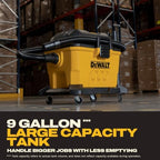 DEWALT 20V Cordless Shop Vac, AC/DC 9 Gal Wet Dry Vacuum Cleaner, Tool Only - Image 5