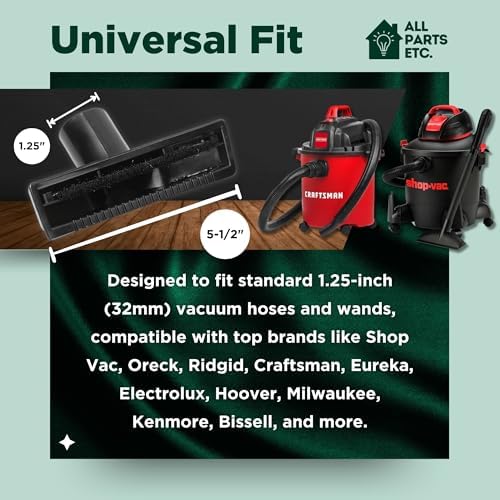 Universal Upholstery Vacuum Attachment - Compatible with 1.25” Vacuum Hoses & Shop Vac, Bissell, Nutone, Eureka, Beam, Central Vacuums & More - Image 4
