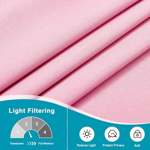 Hiasan French Door Curtains Privacy, Light Pink, 52W x 40L, 1 Panel - Image 5