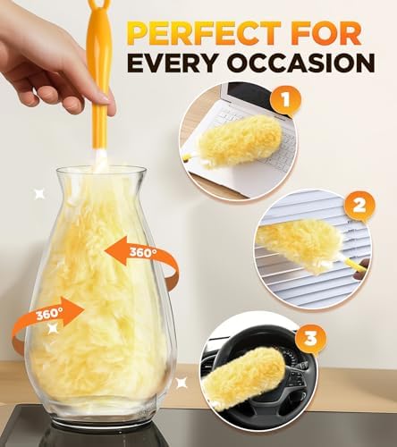 REKOPI 100 Count Heavy Duty Duster Refills Compatible with Swiffer, Multisurface 360° Larger Size Dusters with 4X Microfibers, Unscented Disposable Dusters for Cleaning Home, Blinds, Fans(Only Duster) - Image 5