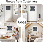 Vatge Short Door Curtain for Door Window, Blackout Front Doors Window Panel for French/Patio/Glass Door, 1 Panel, W25 x L20, Grey - Image 5
