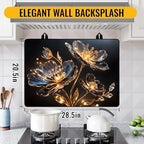 NYZE Stove Top Cover for Electric Stove 28x20 Inch Silicone Stove Topper & Protector, Decorative Kitchen Mat for Electric/Glass Stove Top (Glowing Floral) - Image 2