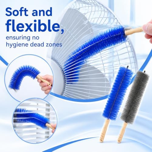 2PC Fan Cleaning Brush, Microfiber Duster Ideal for Electric and Blind, Reusable Fan Cleaner Brush Dust Remover, Non-disassembly Cleaning (Gray + Blue) - Image 7
