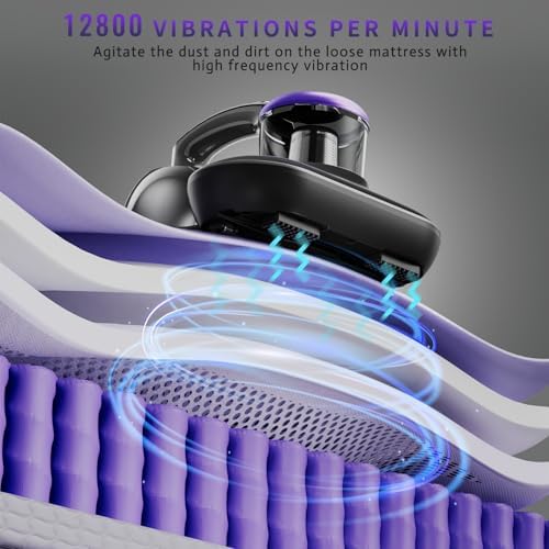 Hersven Mattress Vacuum Cleaner, Handheld UV Bed Vacuum Cleaner 16KPa & 12800 Vibrations Per/Min Upgraded Effectively Clean Up Bed, Pillows, Cloth Sofas, Carpets and Ther Fabric Surfaces - Image 2