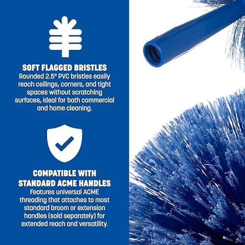 Sparta Round Duster Head, Soft Flagged Bristles, 9 Inch, Blue, 12-Pack - Image 3
