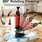 Commercial Self-Propelled Floor Scrubber Tile Polisher, 360° Rotating Cordless Carpet Extractor,43cm Dual-Brush Walk Behind Floor Scrubber Dryer, 36V Battery Grey - Image 3