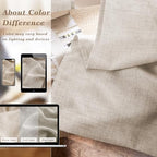 Linen Textured Curtains 63 Inch Length Semi Sheer Linen Small Drapes - Image 6