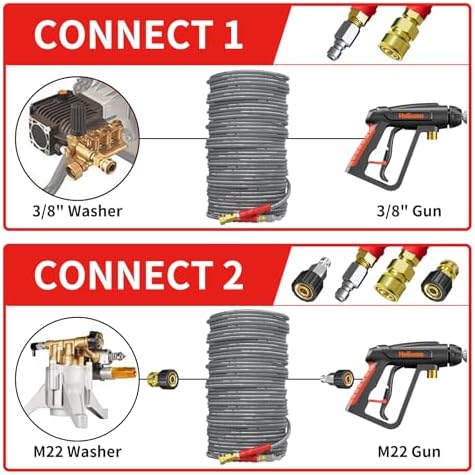 150FT Pressure Washer Hose 4200PSI Steel Braid with 3/8'' QC - Image 7