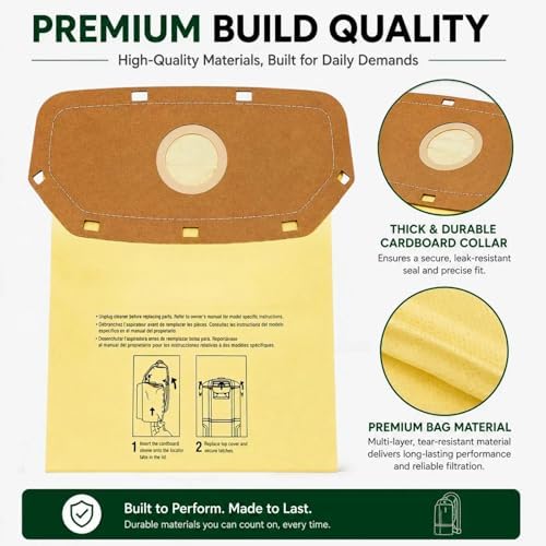 15 Pack AH10232 Sealed Collar Vacuum Bags for Hoover Commercial MPWR 40V Cordless Backpack Vacuum CH93619, CH93600 | Type CB1 Replacement Filter Bag with Leak-Proof Design - Image 6