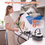 6-Level Handheld Steam Cleaner for Home, High Pressure Steamer for Cleaning, 15s Heat-Up 47.3oz Tank Portable Steam Cleaner for Car Detailing, Grout, Tile, Furniture, Carpets, Dirt (White, 1400ML) - Image 4