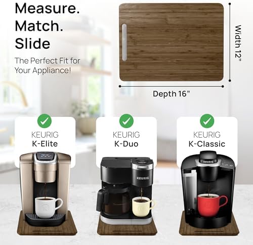Ibyx Appliance Slider, Sliding Tray for Coffee Maker, 12 x 16 in, Brown - Image 5