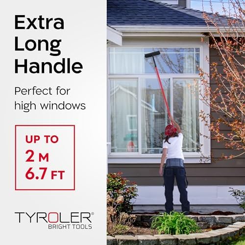Tyroler Windows Washing Kit with Extension Pole | 12"-80" 5-Part Handle - Image 3