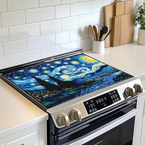 Electric Stove Top Cover Protector,Starry Night Glass Flat Top Stove Mat,Heat-Resistant Oven Induction Cooktop Mat for Ceramic Countertop Mats Dish Drying Mat by Unknown