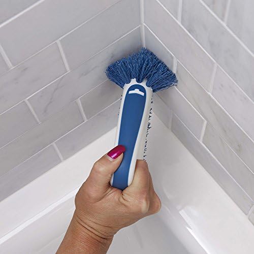 Unger 2-in-1 Grout and Corner Scrubber Brush Tool, Crevice Bathroom Cleaning Supplies for Showers, Door Tracks, Tile, and Bathtubs, Household 360-Degree Scrubbing Power (Pack of 4) - Image 3
