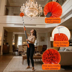 26FT Reach Cobweb Duster with Extension Pole - Spider Web Brush for Cleaning with 5-20FT 4-Section Flip-Lock Telescopic Pole, Effortlessly Cleans High Indoor & Outdoor Webs - Image 6