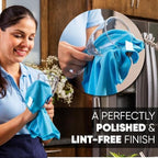Longmann Microfiber Glass Cleaning Cloths | Streak Free Windows & Mirrors | Lint Free Towels | Car Windows Wipes | Polishing Rags | Machine Wash- 8 Pack (Green 2 Pack, Blue 6 Pack) - Image 4